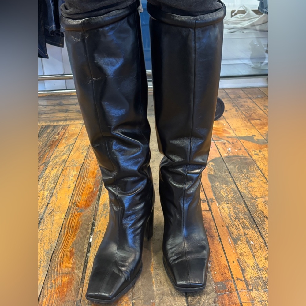 Eckhaus Latta (Leather Knee-High Boots)